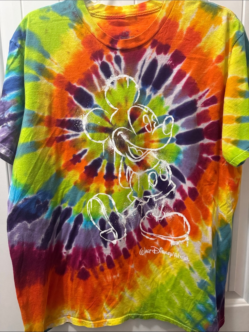 Hanes Multicolor Tie-Dye Mickey Mouse Short Sleeve Tee